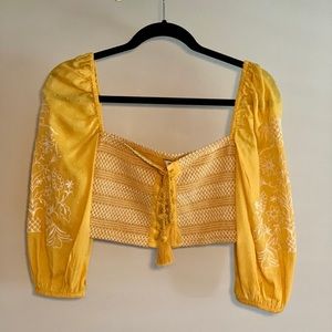 💛Forever 21 Yellow Boho Crop Top💛